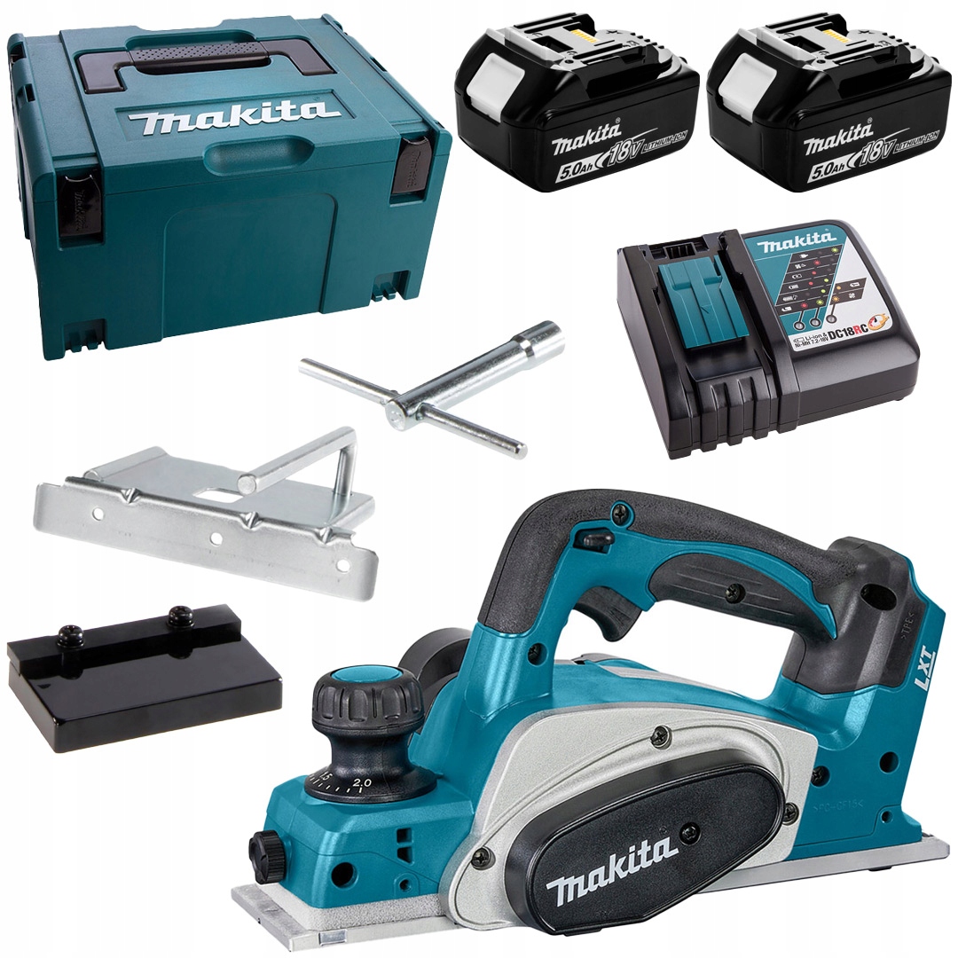 Strug akumulatorowy, hebel 82mm 18V Lxt 2x5Ah Makita DKP180RTJ