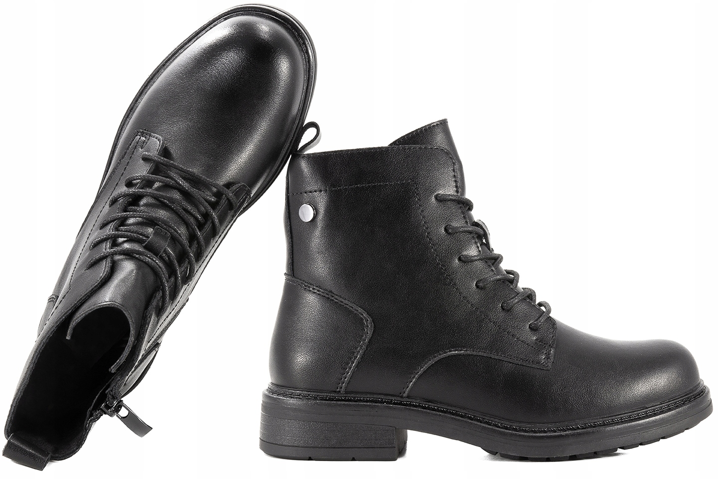 Sergio Leone BT727-S Zimní Boty Kozačky Kotníkové Boty Kůže 40 Černá