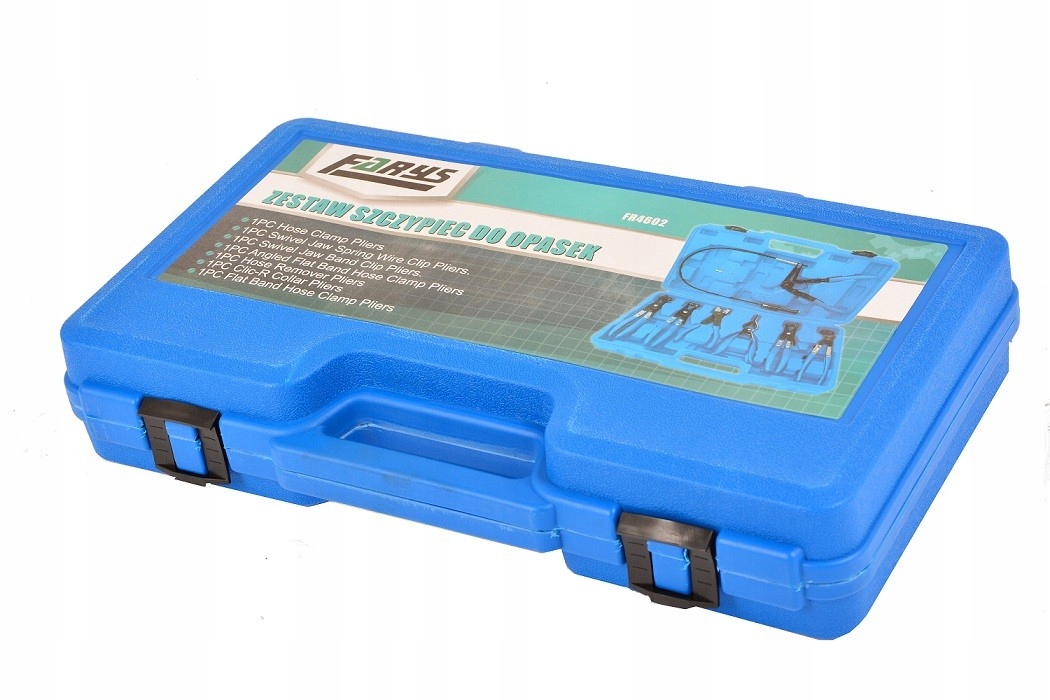 SZCZYPCE DO OPASEK ZACISKOWYCH ZESTAW 7 ELEMENTOW Weight with packaging 5 kg