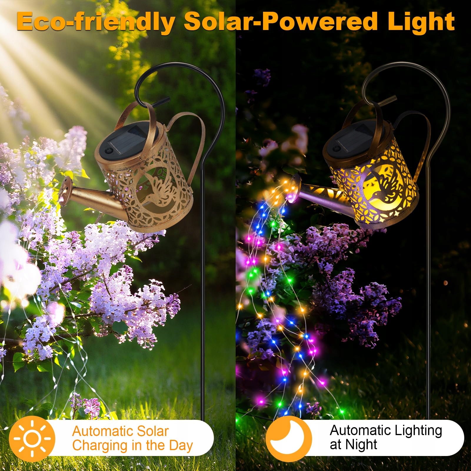SOLAR Lampa Ogrodowa Konewka LED 8 Trybów Wodoodporna Vintage Dekoracja — miniatura 5