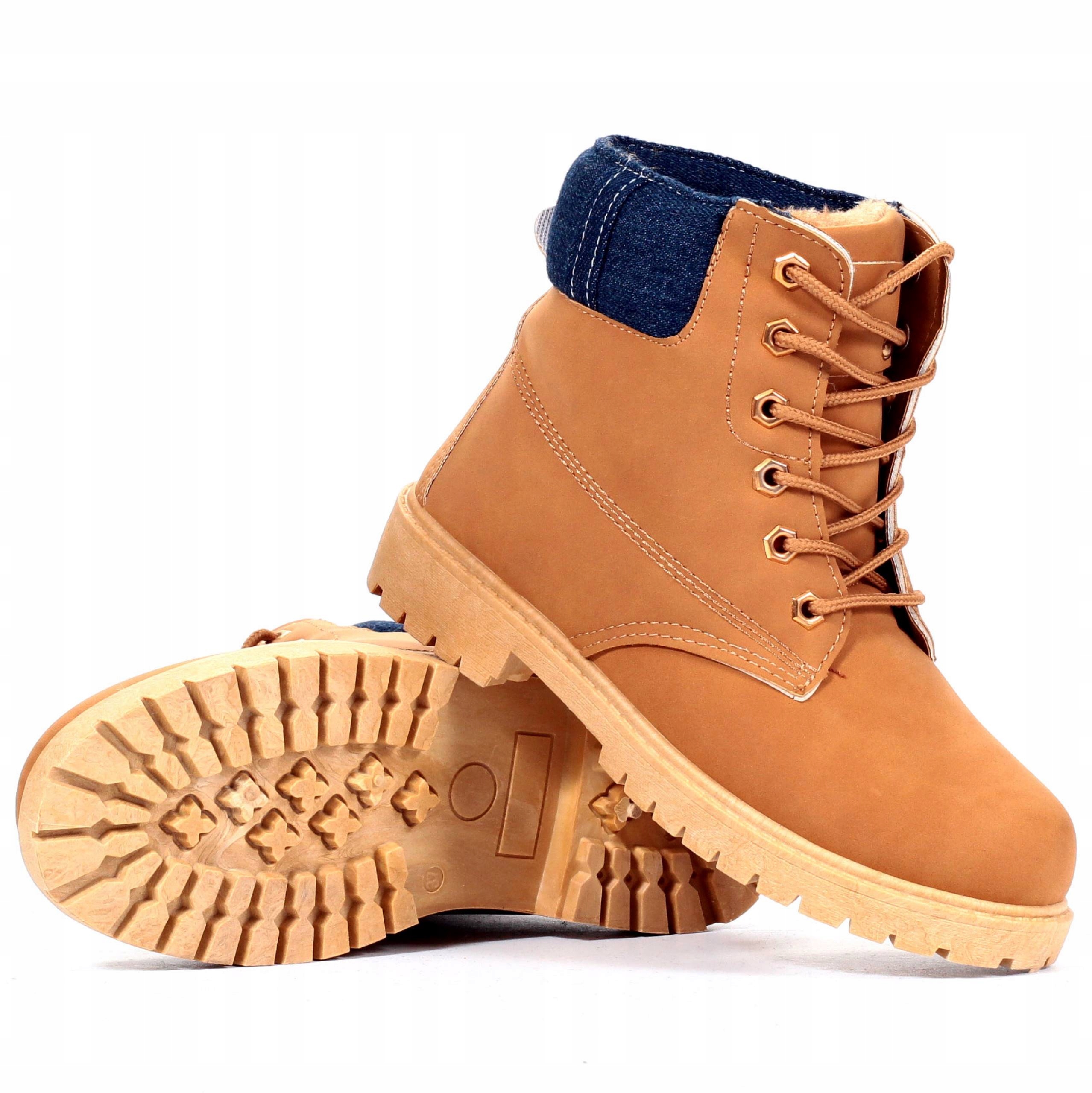 

Trapery Ocieplane Zimowe Botki Timberki Damskie