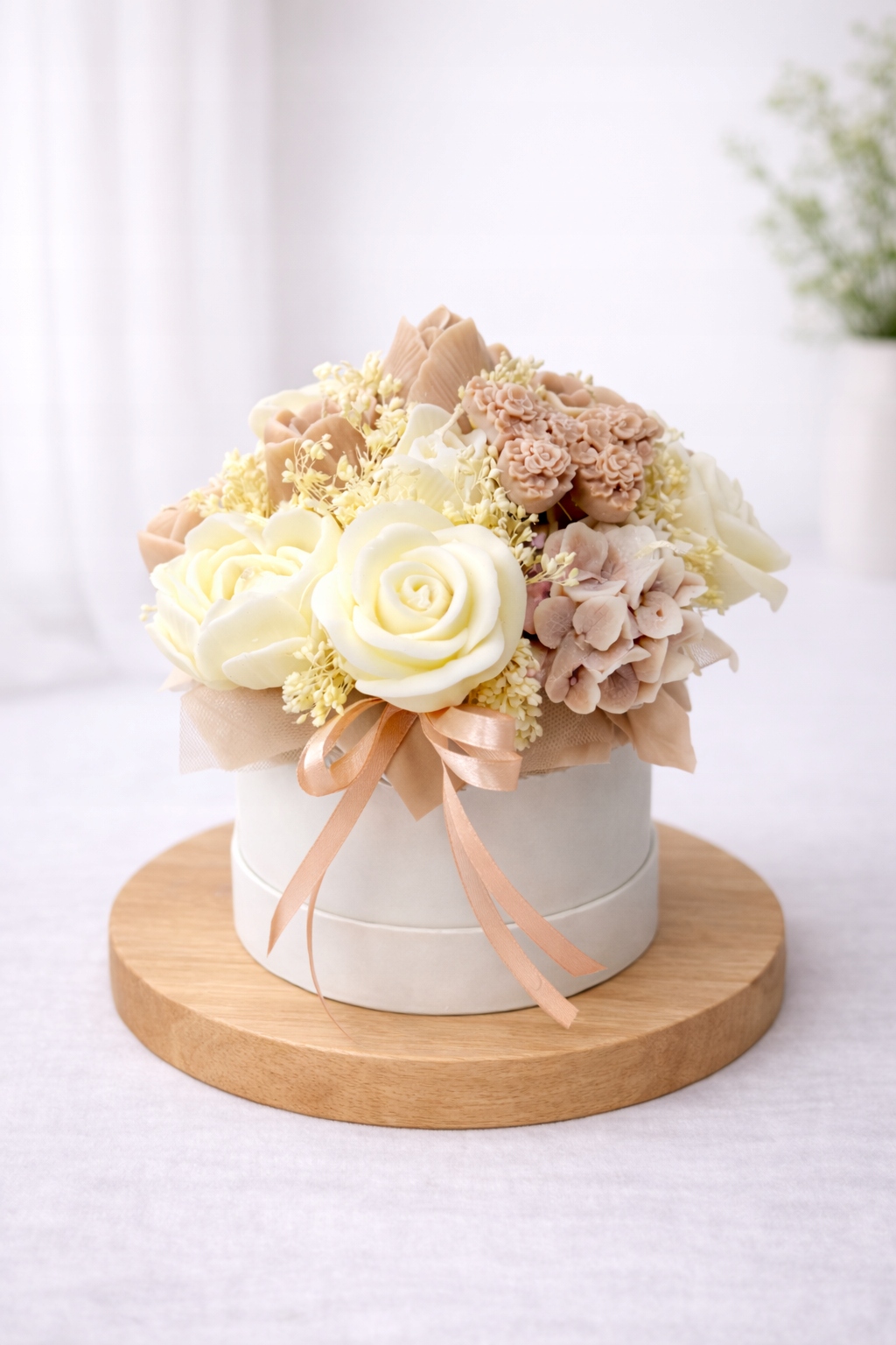 Flower Box Sójové svíčky Věčná kytice Dárek Narozeniny Jmeniny