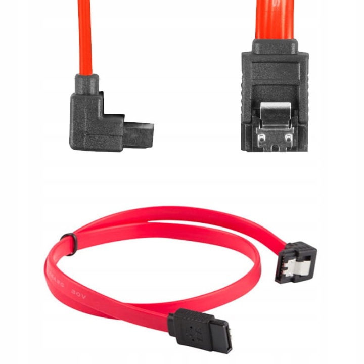 Przewód Sata Lanberg Data II 3Gb/s F/f 0,5 m kątowy metalowy klips