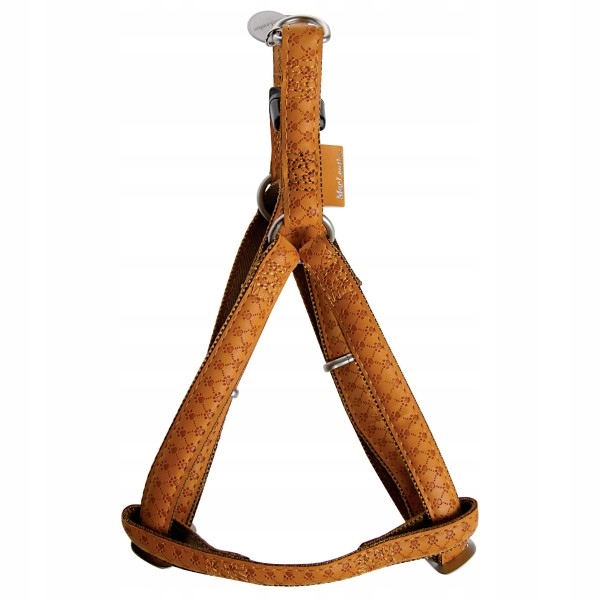 Mac Leather szelki skórzane dla dużego psa 60-98cm 25mm Beżowe