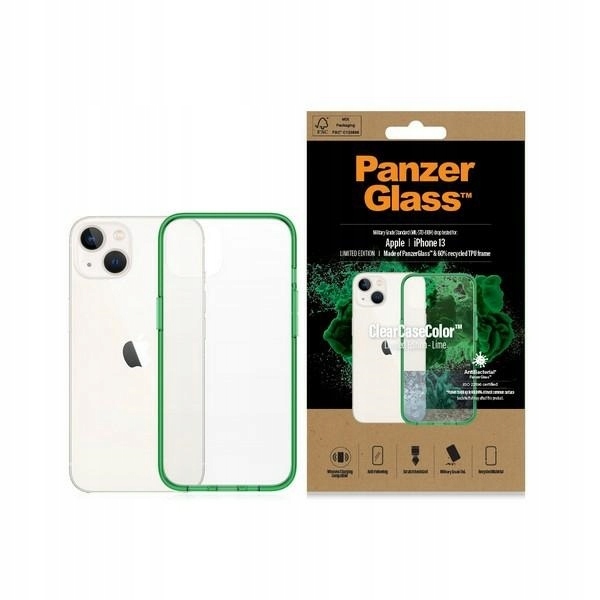 PanzerGlass ClearCase iPhone 13 14 15 6,1" Antibakteriální Vojenská třída odolnosti