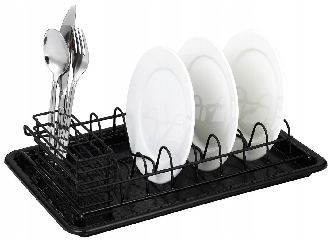 Levně Metalová Sušička Odkapávač 38x24,5x9,5 cm Černá