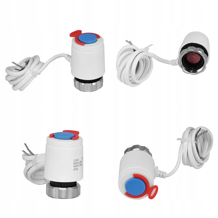 SIŁOWNIK TERMOELEKTRYCZNY PRZEWODOWY ZAWORU DO ROZDZIELACZY PODŁOGOWYCH 3P Stan opakowania oryginalne