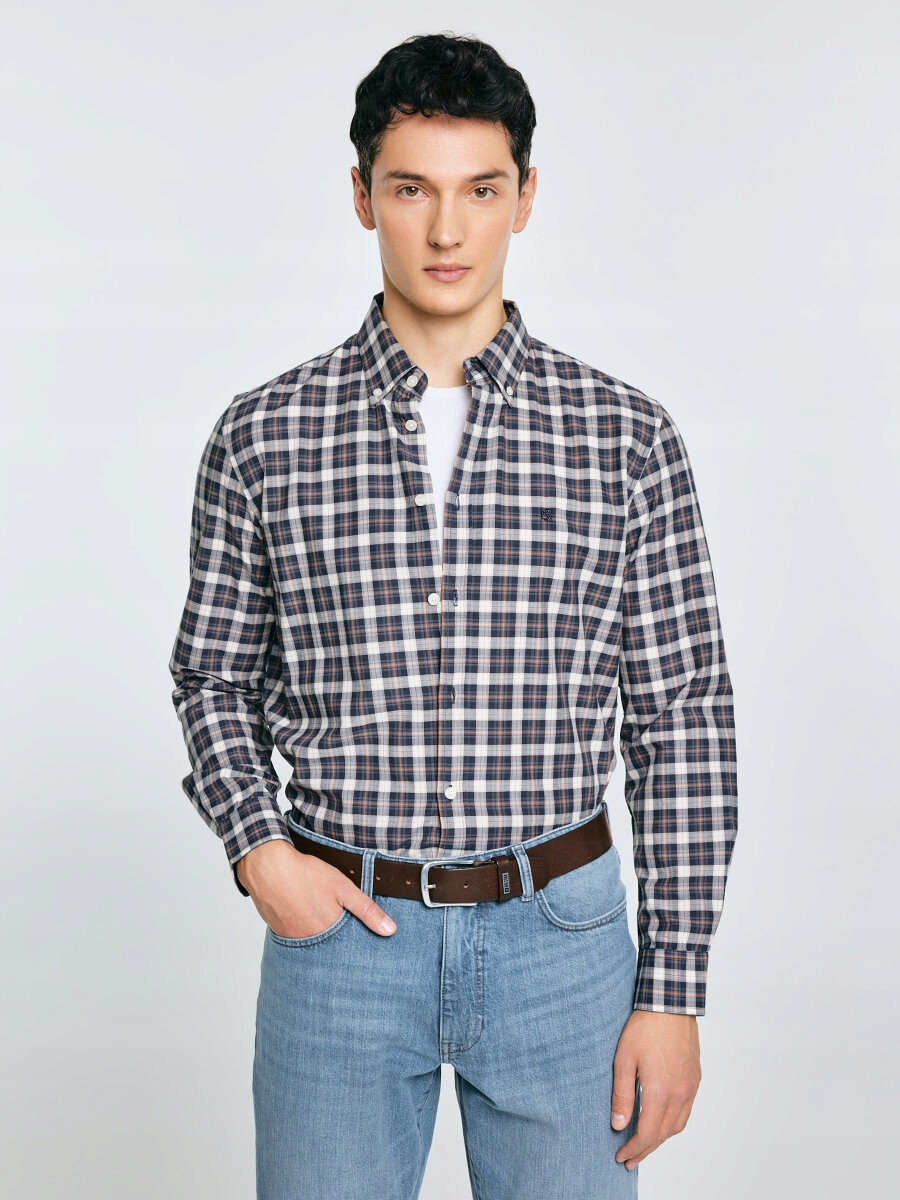 Big Star Pánská bavlněná kostkovaná košile černá Gibbineros 906 XL