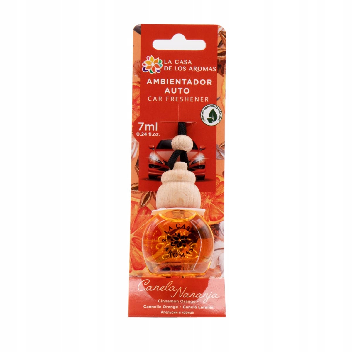 LA CASA DE LOS AROMAS CAR Zapach do samochodu CYNAMON POMARAŃCZA, 7 ml Rodzaj zawieszki