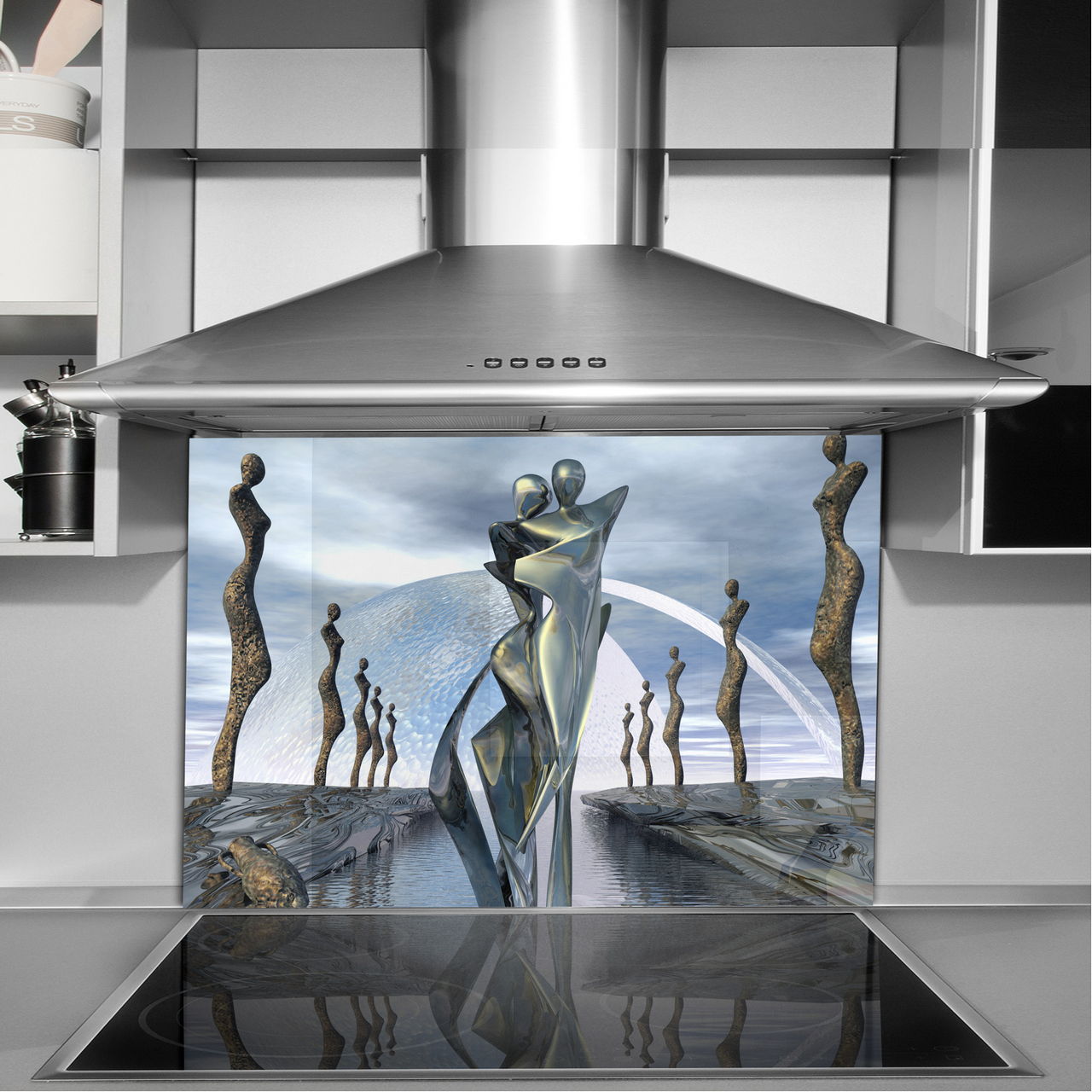 płytki ścienne hartowane kuchnia 90x65 design Wykończenie błyszczące