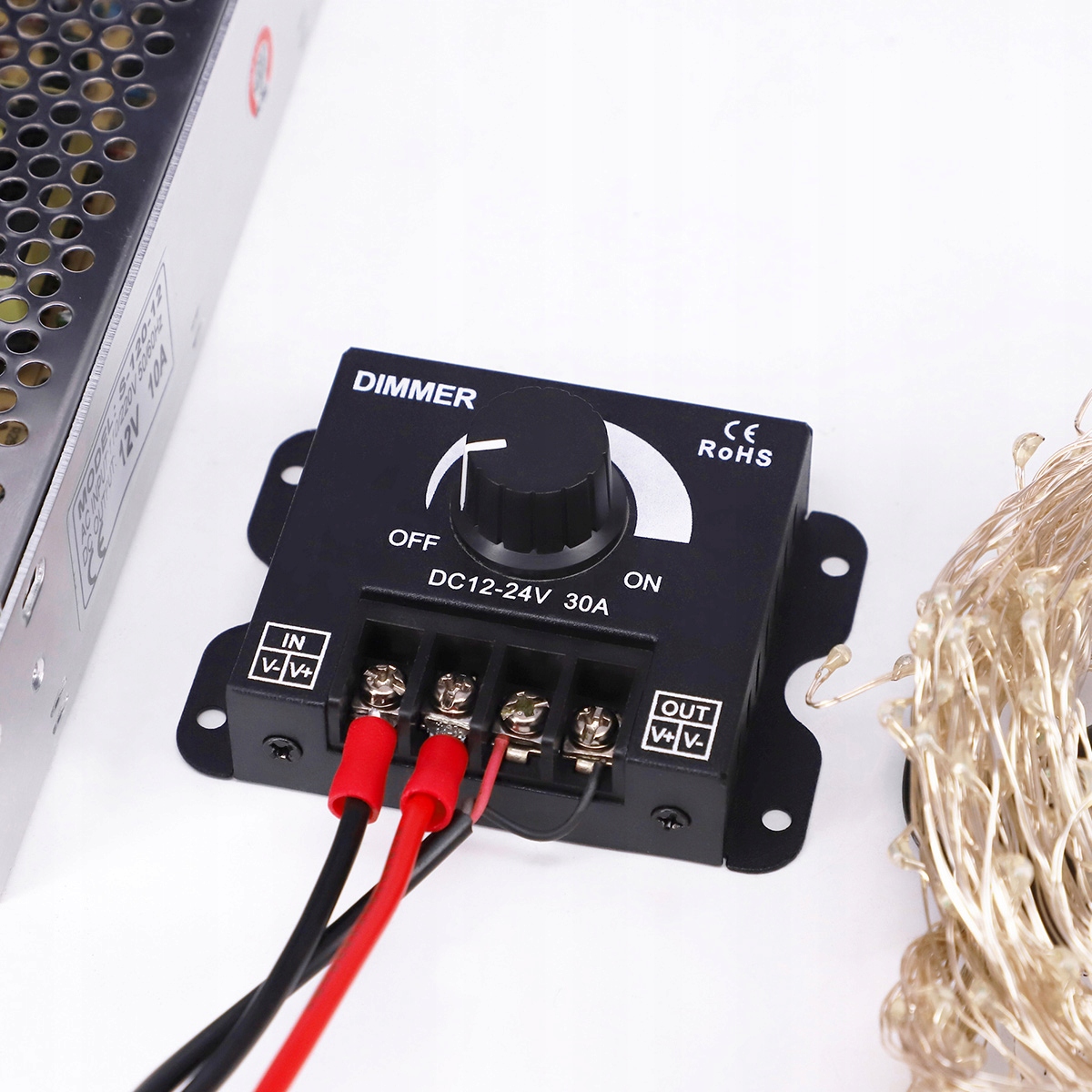 

Ściemniacz Manualny Obrotowy do Led 12-24V 30A