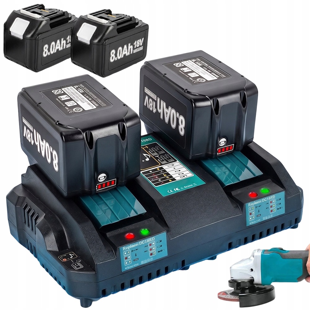 Duální Rychlonabíječka Baterií Náhrada Za Makita DC18RD 18V