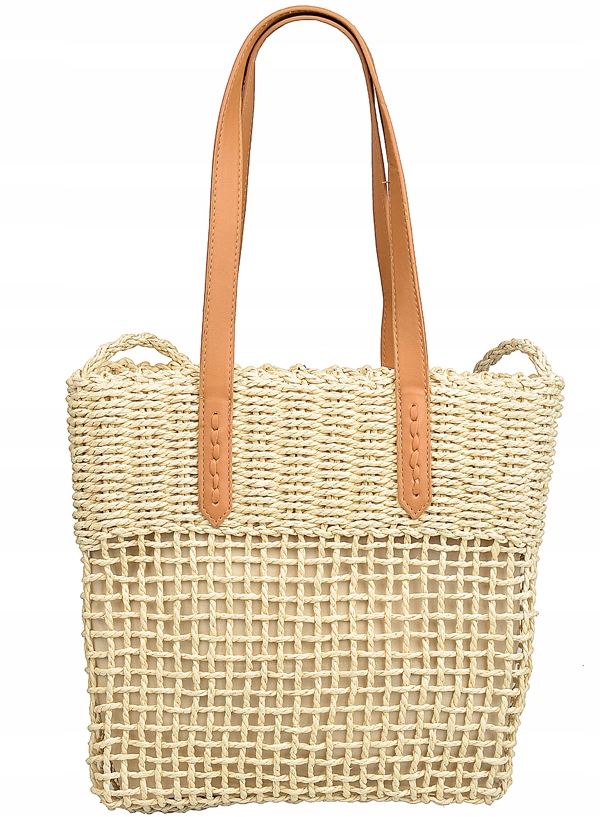 TURBO BAGS TOREBKA damska worek KOSZYK słoma NA RAMIĘ Marka bez marki