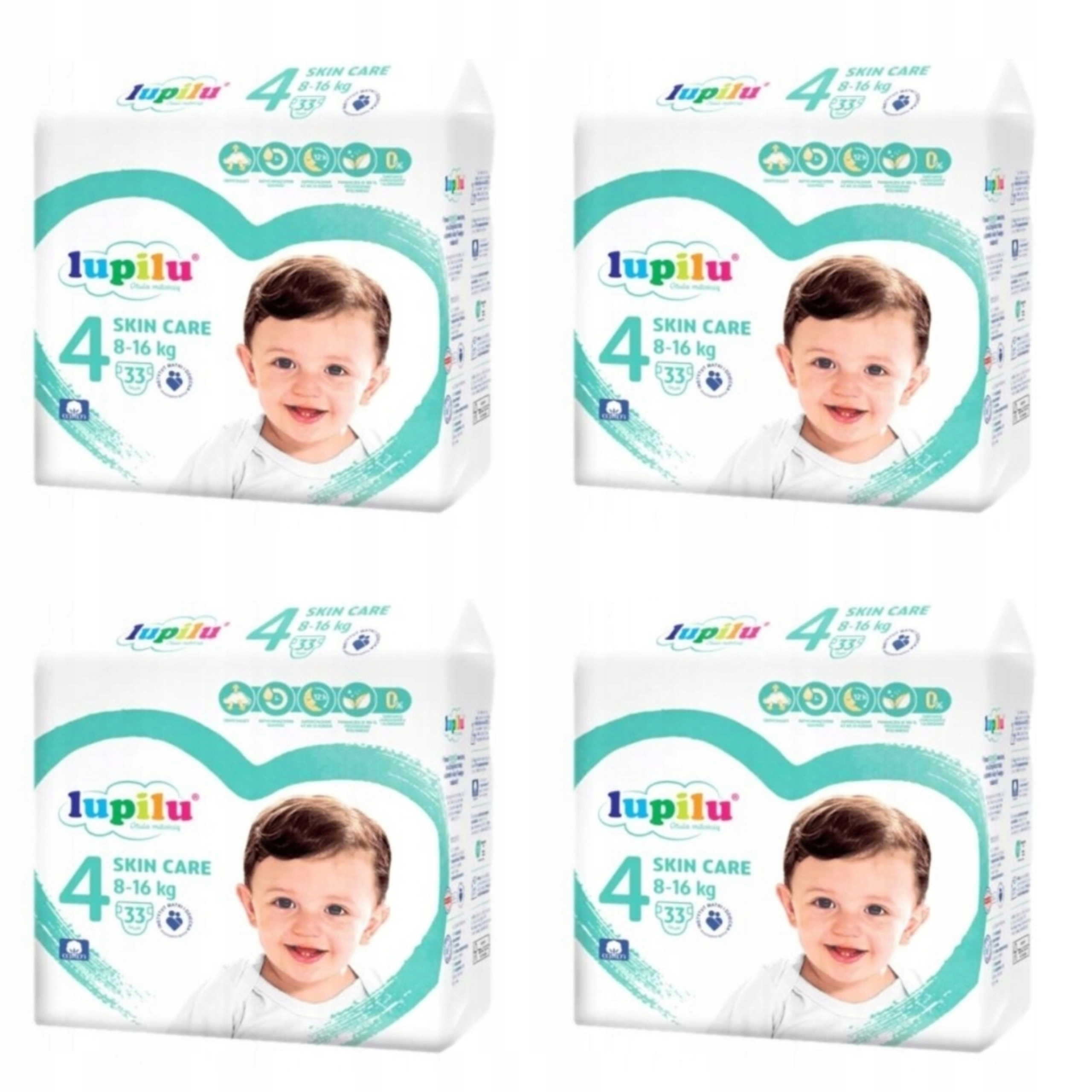Pieluszki Lupilu Skin Care Rozmiar 4 132 szt.