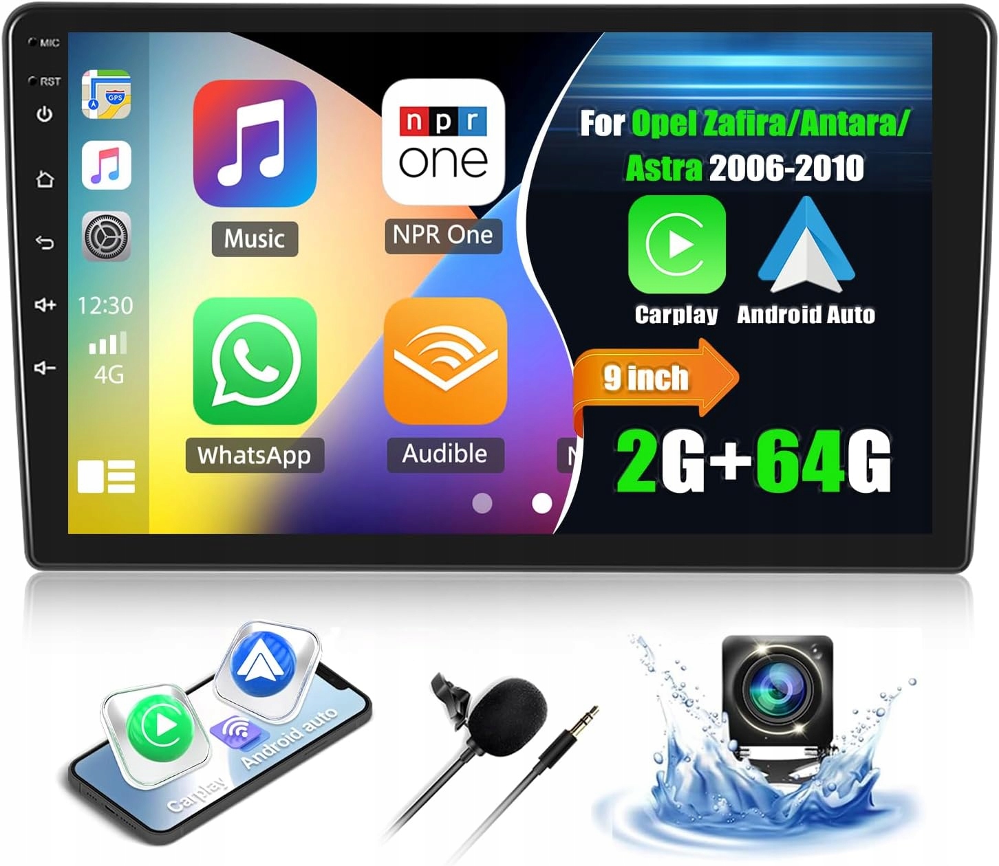 Autorádio 2-DIN 2 G 64 G Couvací Kamera Astra Zafira Corsa 2007-10