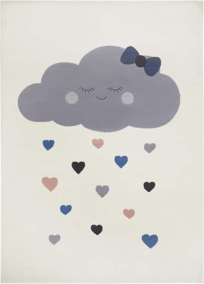 Koberec 80 x 150 cm, krémový s obláčkem, měkký vlas