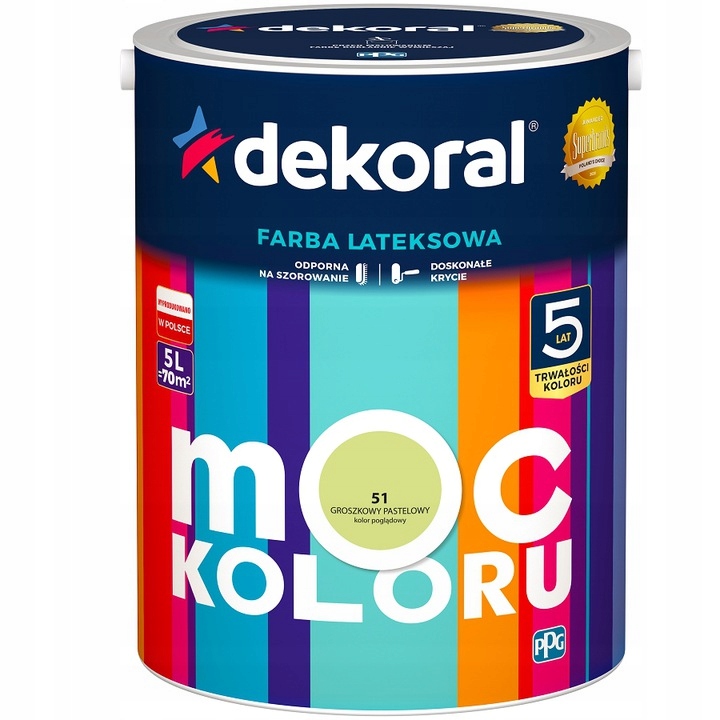 Dekoral Farba MOC KOLORU 2,5 groszkowy pastelowy