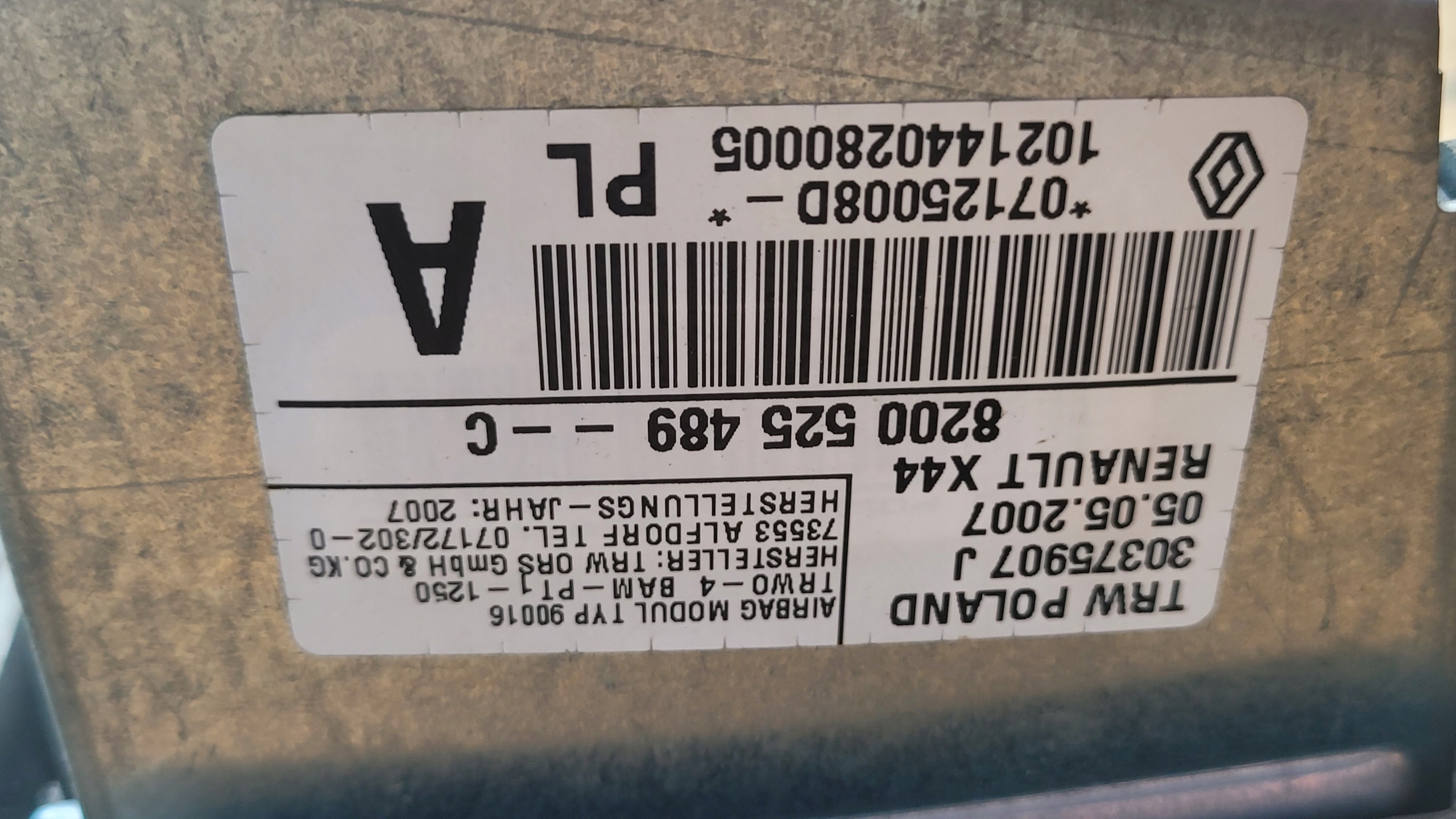 2x подушка водители renault TWINGO II европа