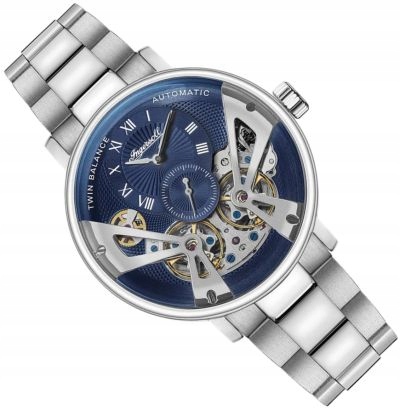 Pánské Hodinky Ingersoll I13104 The Tennessee Automatický Modrý Ciferník