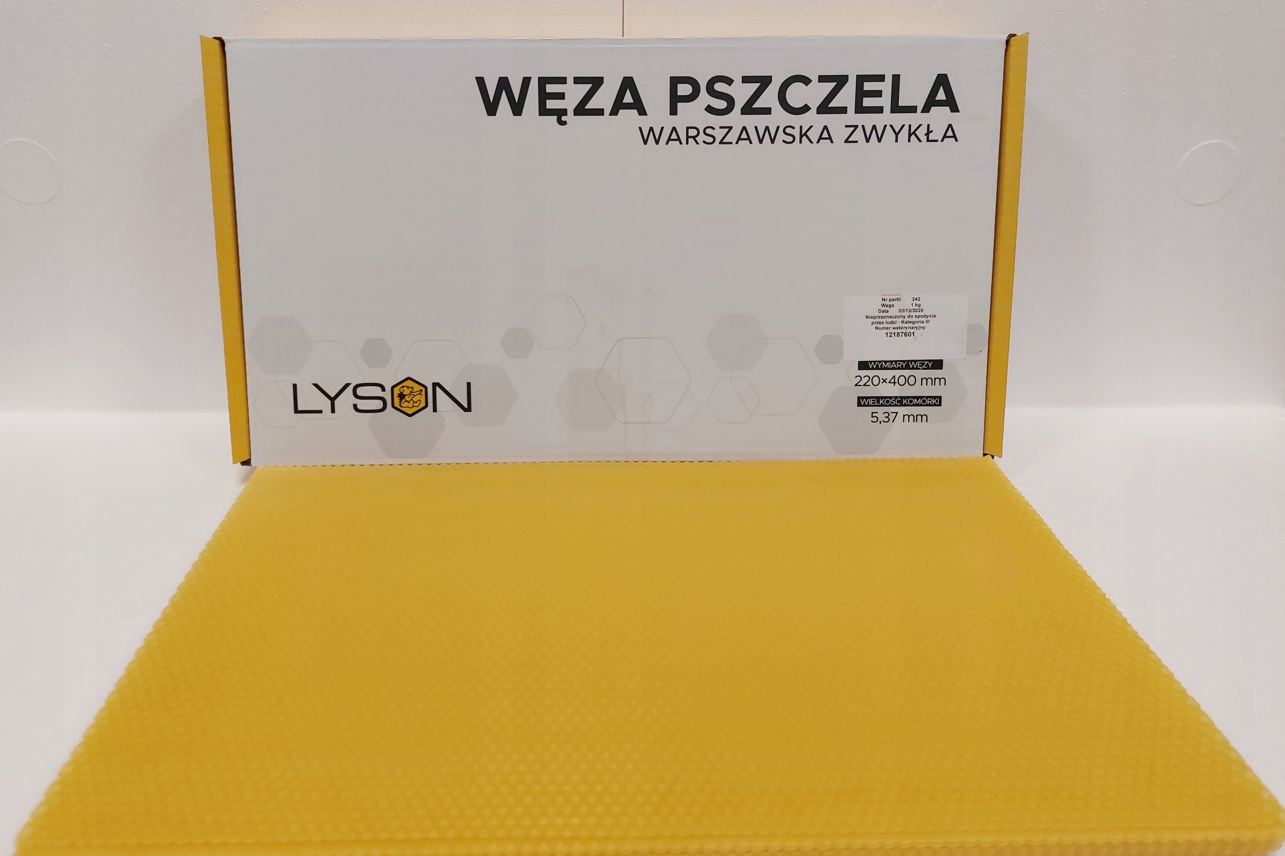 Węza WARSZAWSKA ZWYKŁA 1kg naturalny WOSK pszczeli WĘZA W-Z 1KG wosk