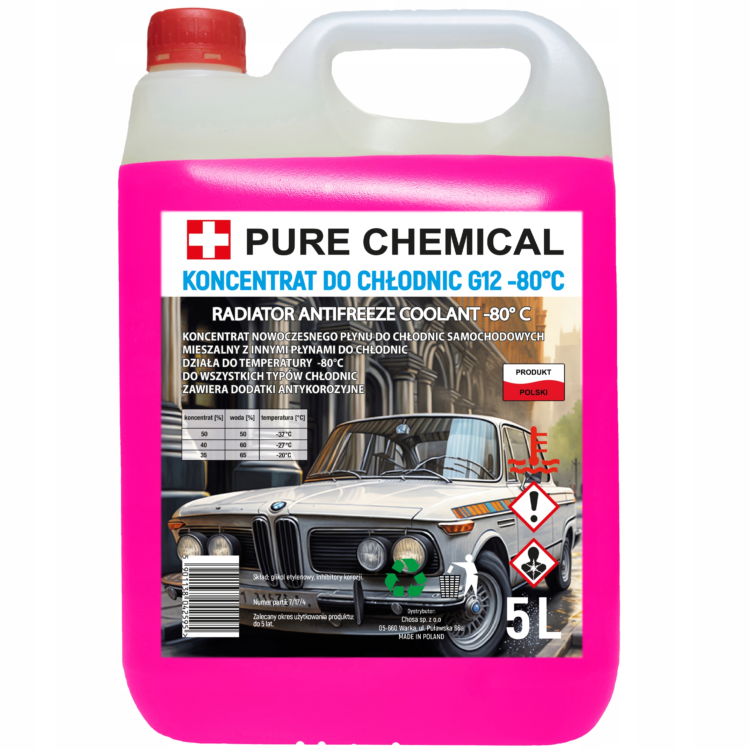 

Koncentrat Płynu Chłodniczego G12/G12+ -80°C 5L