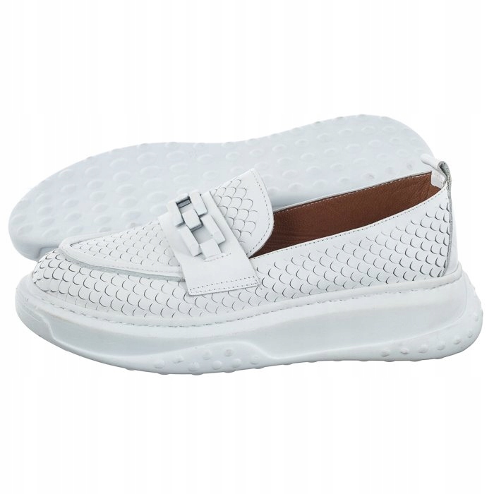 Dámské kožené polobotky Artiker bílé 52C0733