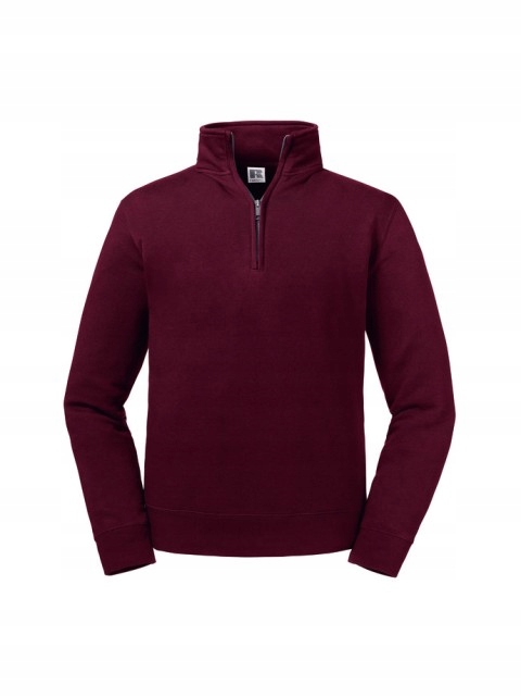 Pánská mikina s krátkým zipem Authentic Russell vínová XXL
