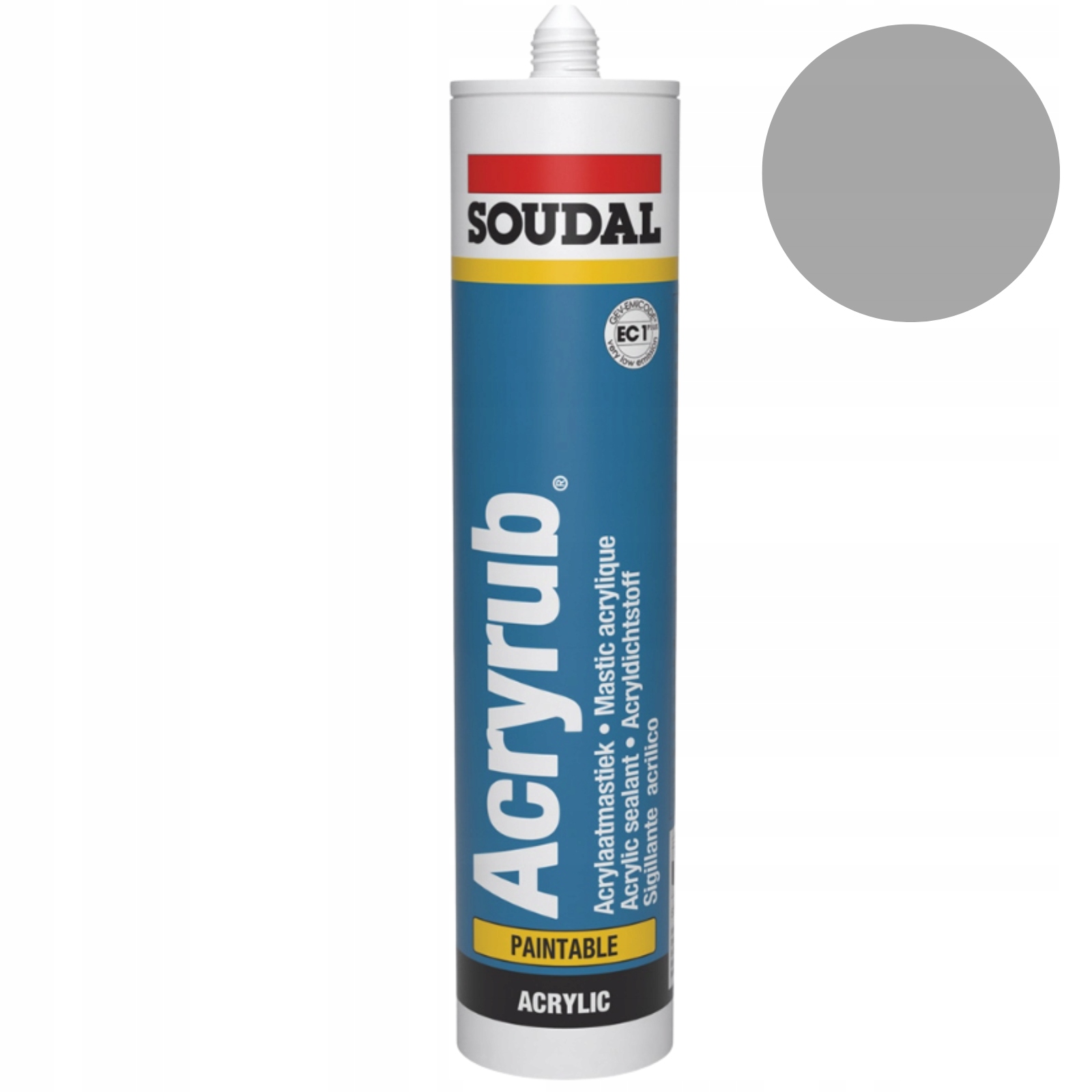SOUDAL AKRYL USZCZELNIACZ AKRYLOWY ACRYRUB SZARY 310 ML