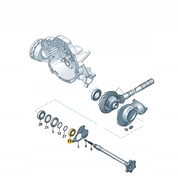 NOWE łożysko wałka atakującego OE 0B4409294D Producent części Volkswagen OE
