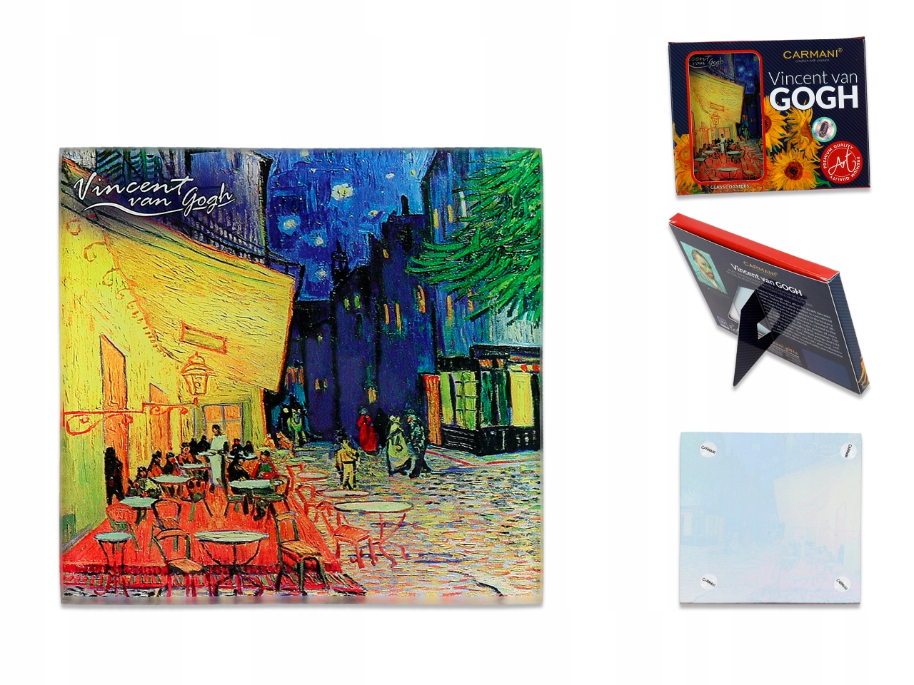 

Podkładka szklana V v Gogh Taras Kawiarni w nocy