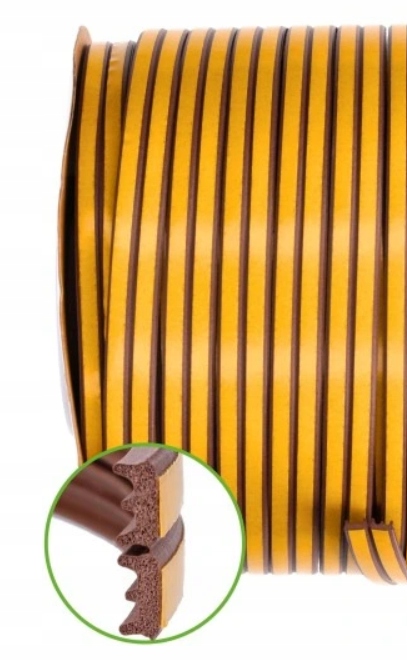 USZCZELKA OKIENNA GUMOWA - TYP E , BIAŁA, BRĄZ FV