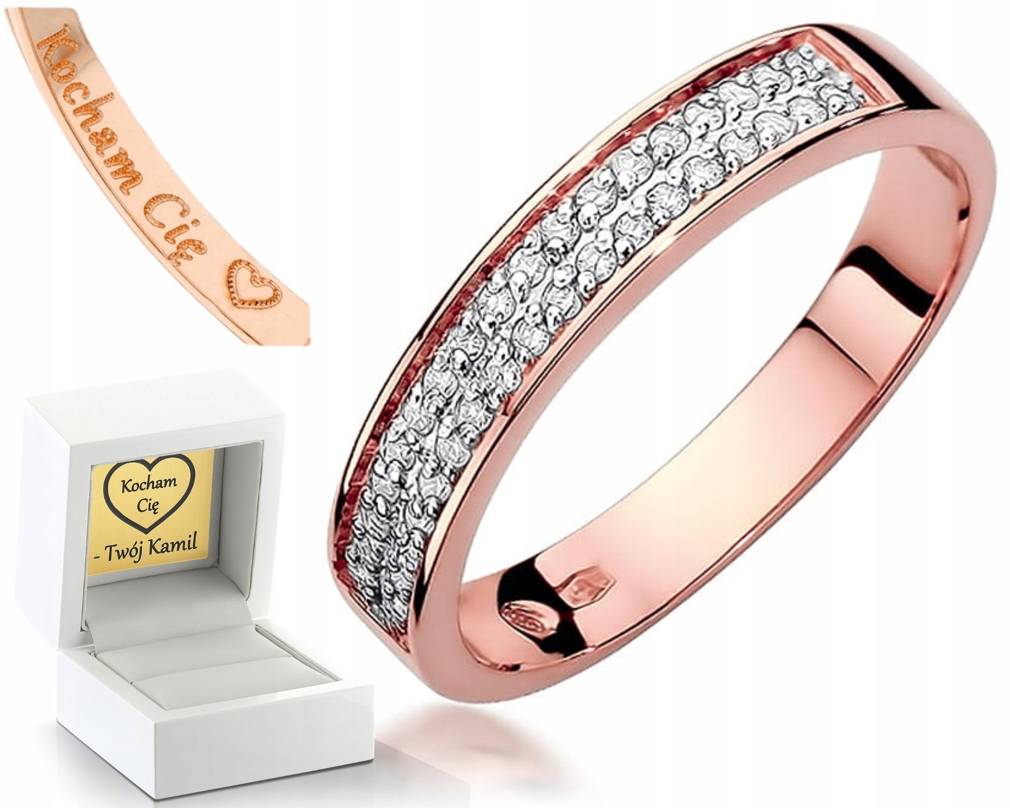 Růžové Zlato Prstýnek S Brilianty 585 Zásnubní Dárek