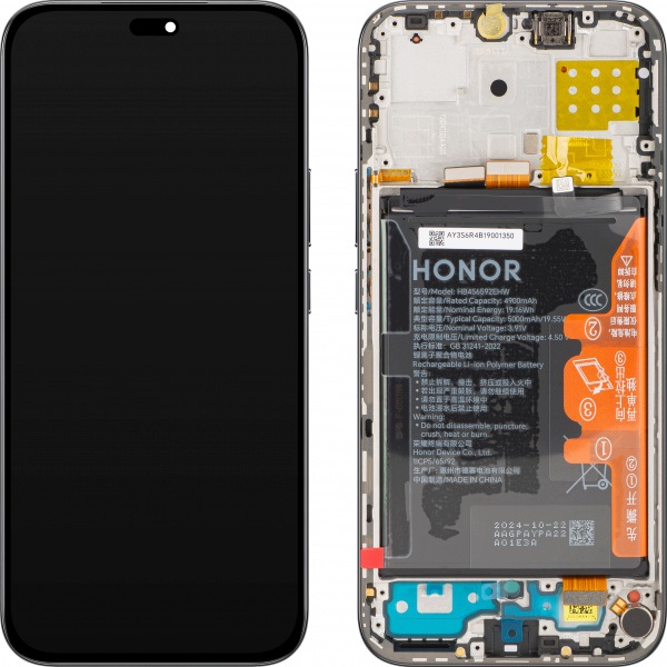 Org Wyświetlacz LCD z ramką i baterią do Honor X8c (czarny)
