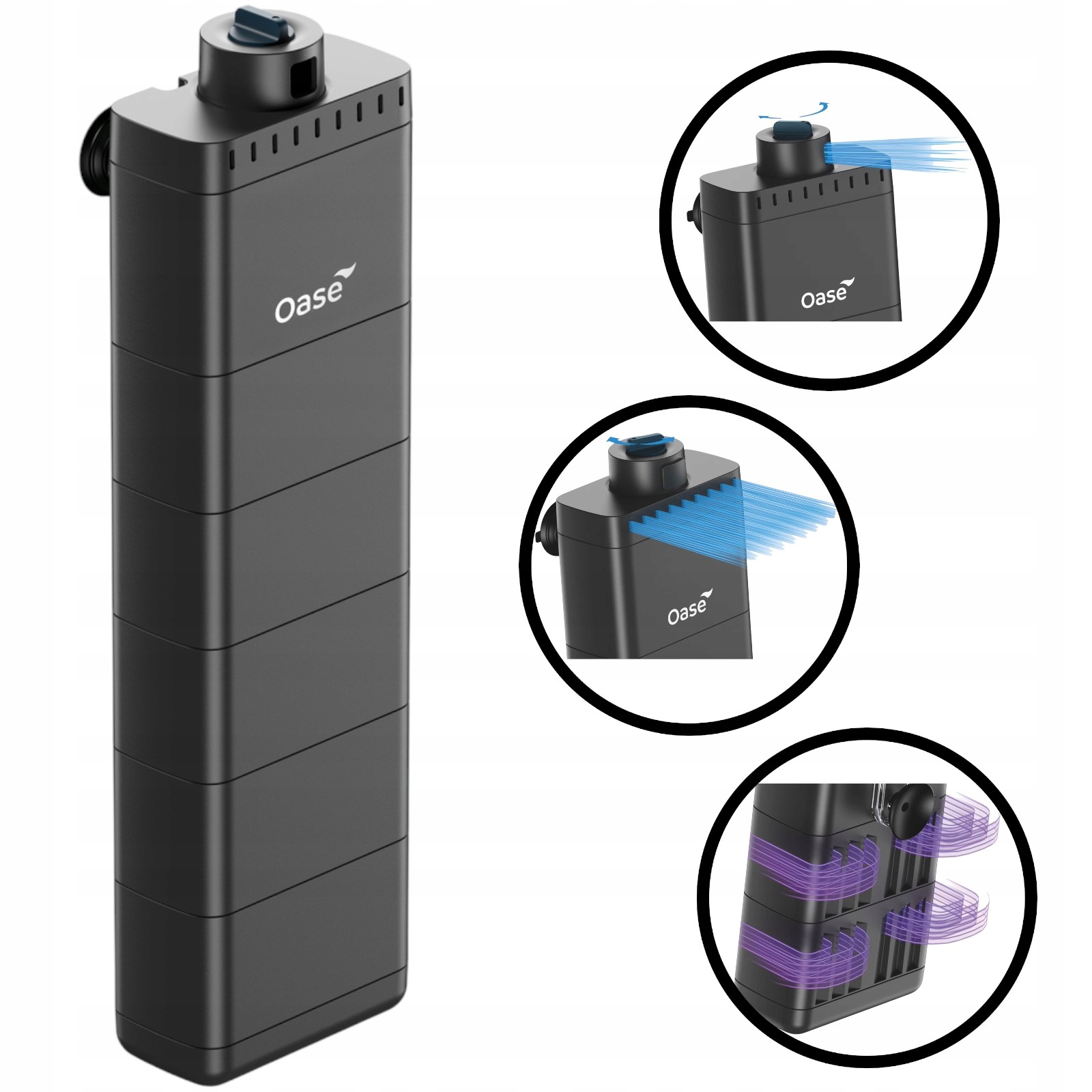 Oase EcoFlow 200 Filtr Wewnętrzny Modułowy do Akwarium do 200l 650l/h
