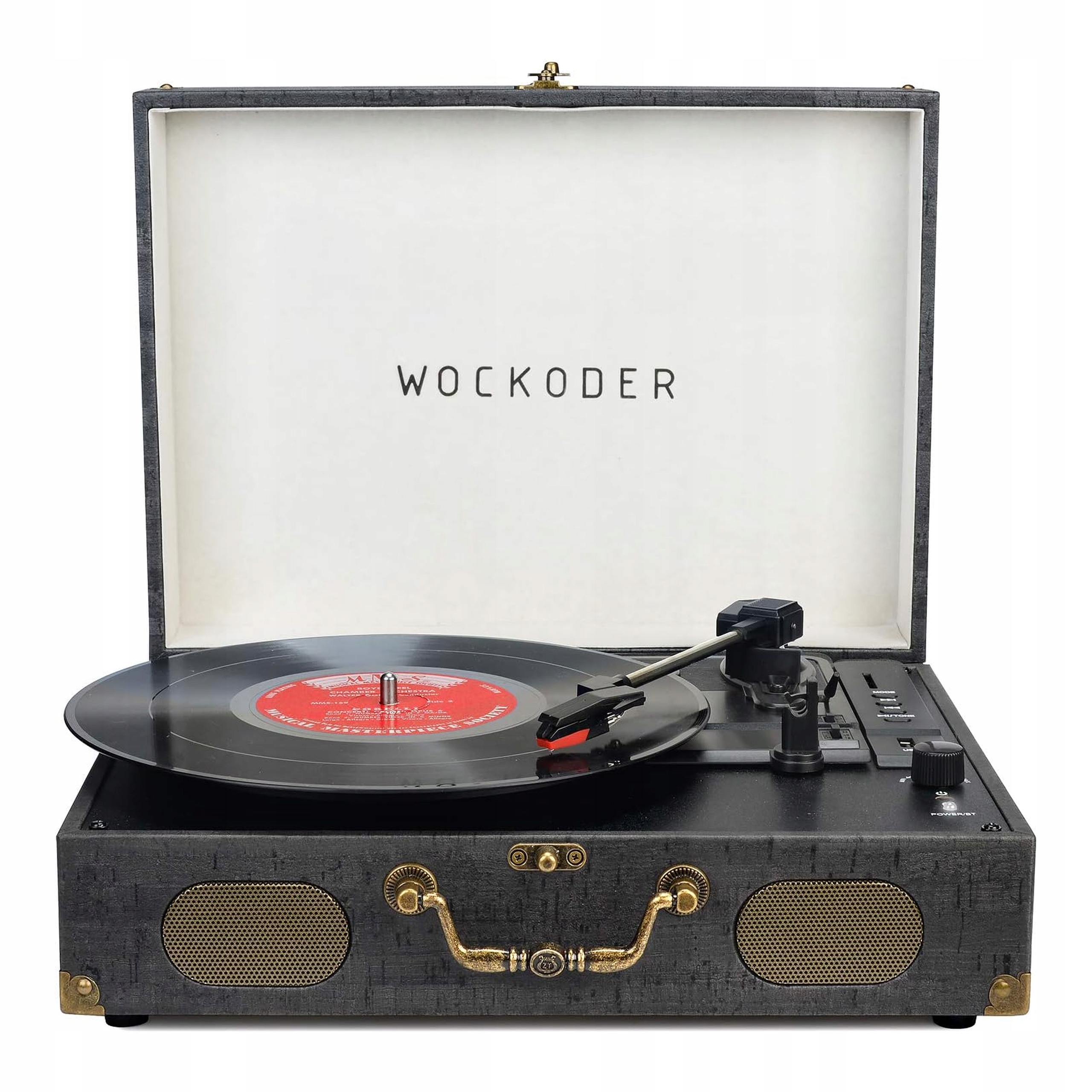 Vinylový Gramofón Wockoder Bluetooth Reproduktor Aux Vintage Rca Out Retro Rt