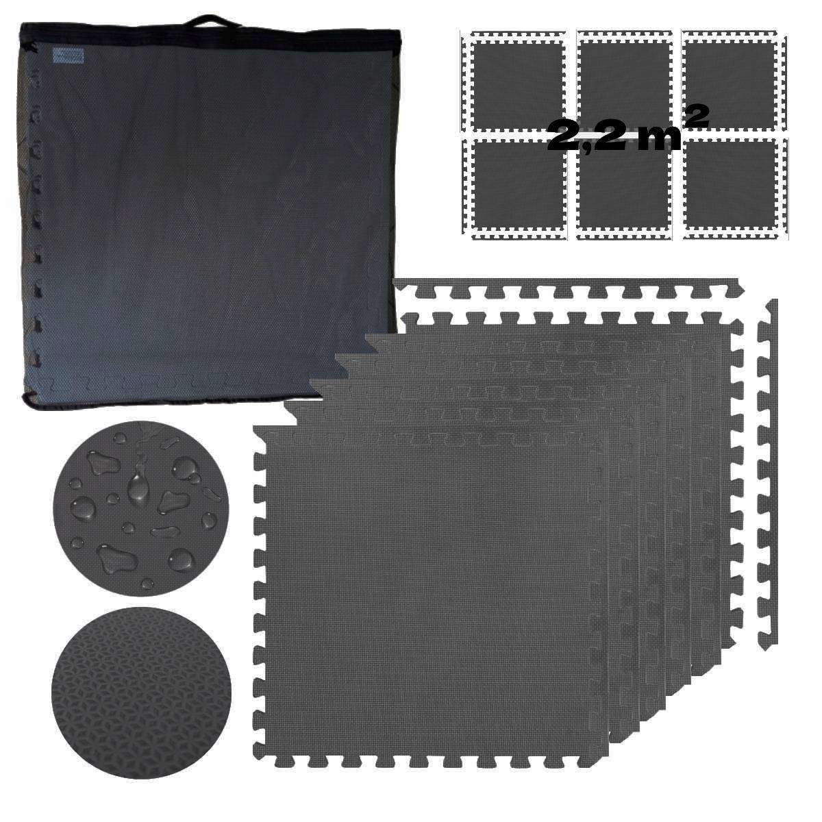 Mata piankowa pod basen 6x puzzle 61x61 12 obrzeży torba z rączką