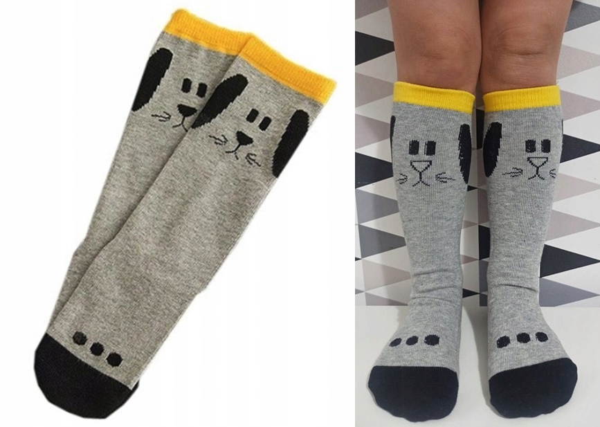 Podkolanówki niemowlęce SZARY PIESEK 1-3L 86-92-98