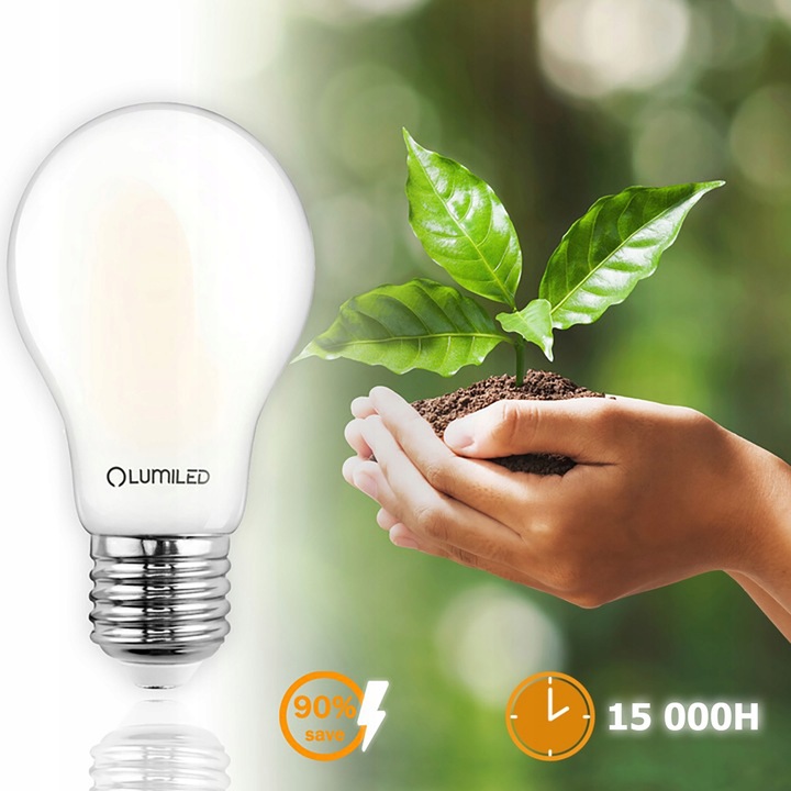 6x Żarówka LED E27 11W = 100W 1521lm 3000K Ciepła Biała FILAMENT MLECZNY Marka Lumiled