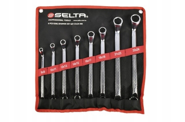 Selta Sada Ohýbaných Očkových Klíčů V Pouzdru, 8 Částí, 8X9 22X24 MM