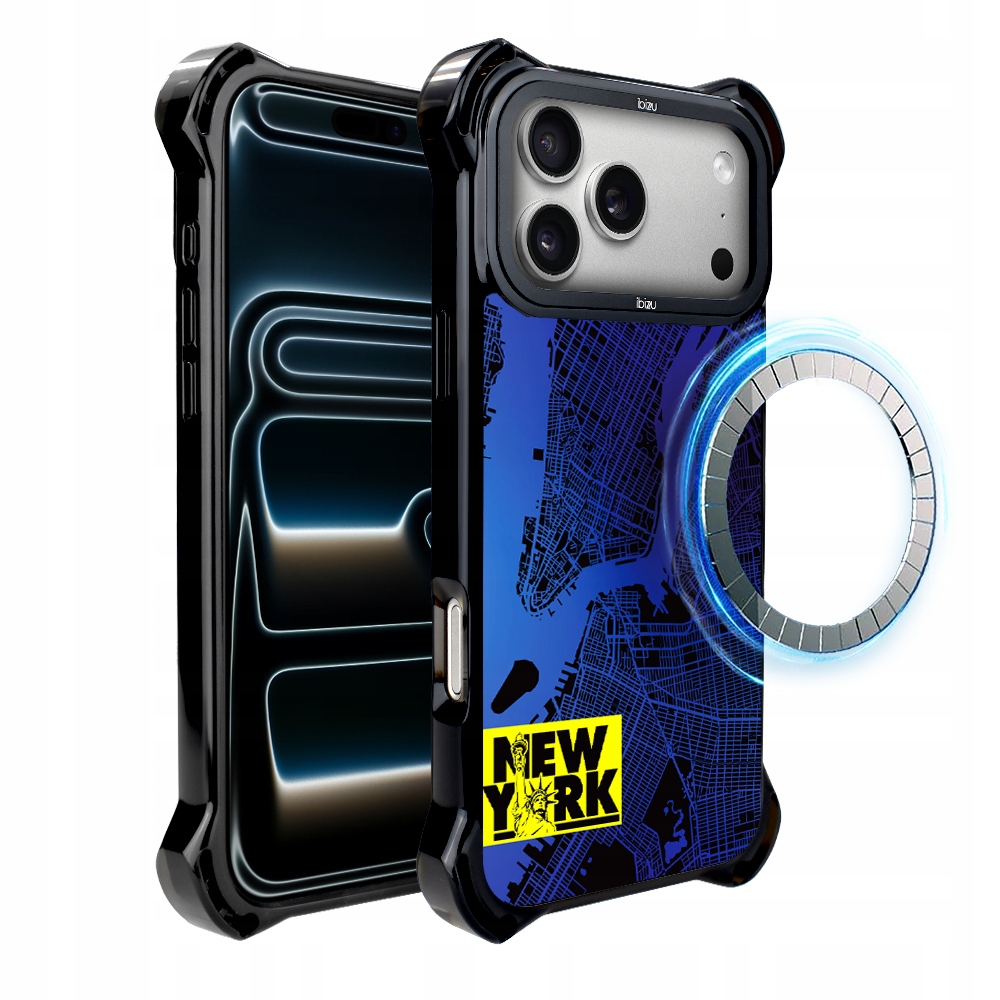 Pouzdro iPhone 17 Pro Max Ibizu DropGuard Ultra s MagSafe, New York