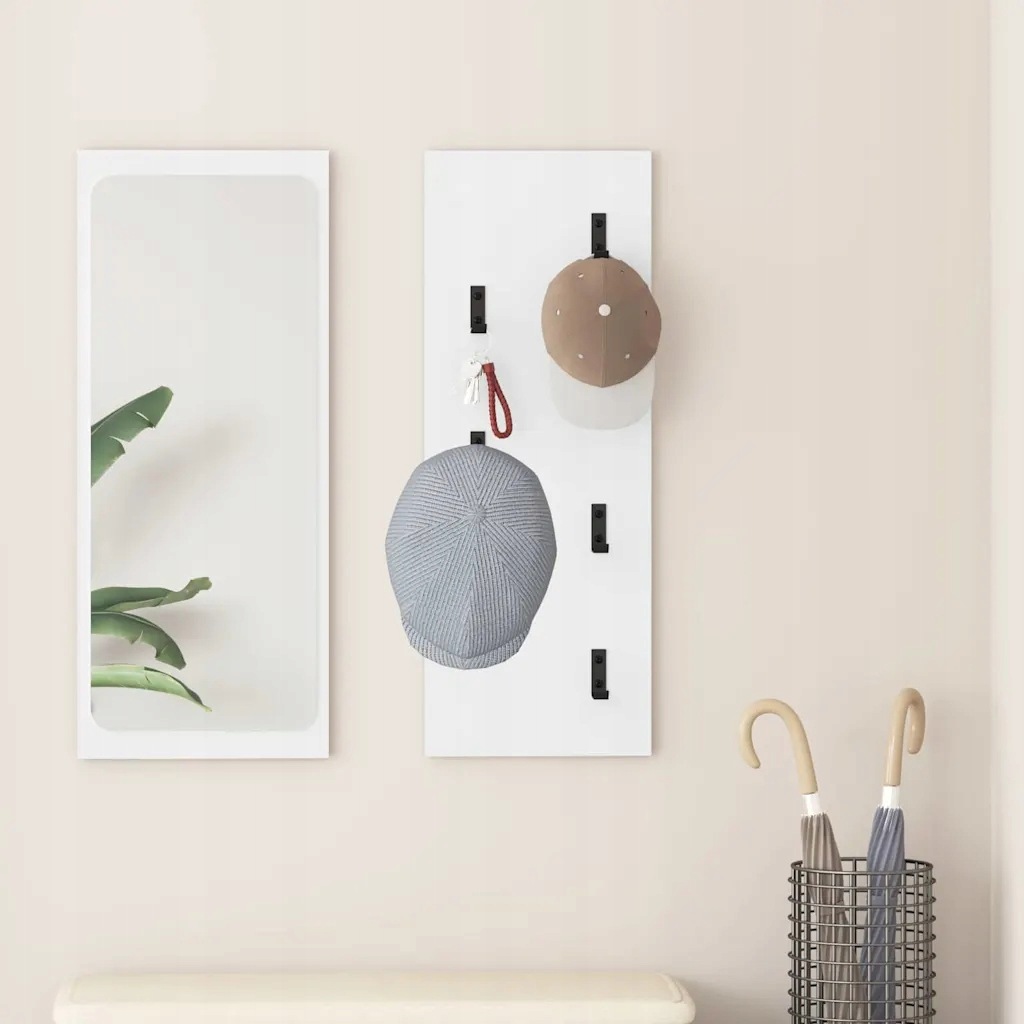 vidaXL Nástěnný věšák na kabáty Bílá 30 x 1,5 x 80 cm Kompozitní dřevo