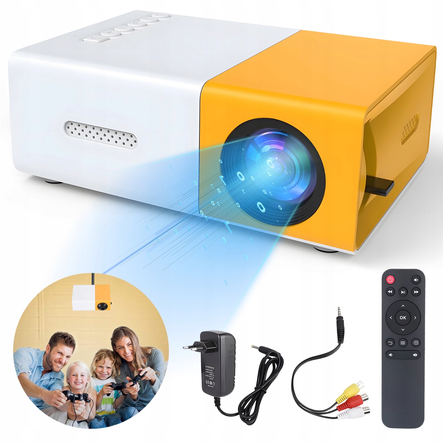 Przenośny Mini Rzutnik Projektor Led 1080P Full Hd Telefon Laptop Tablet