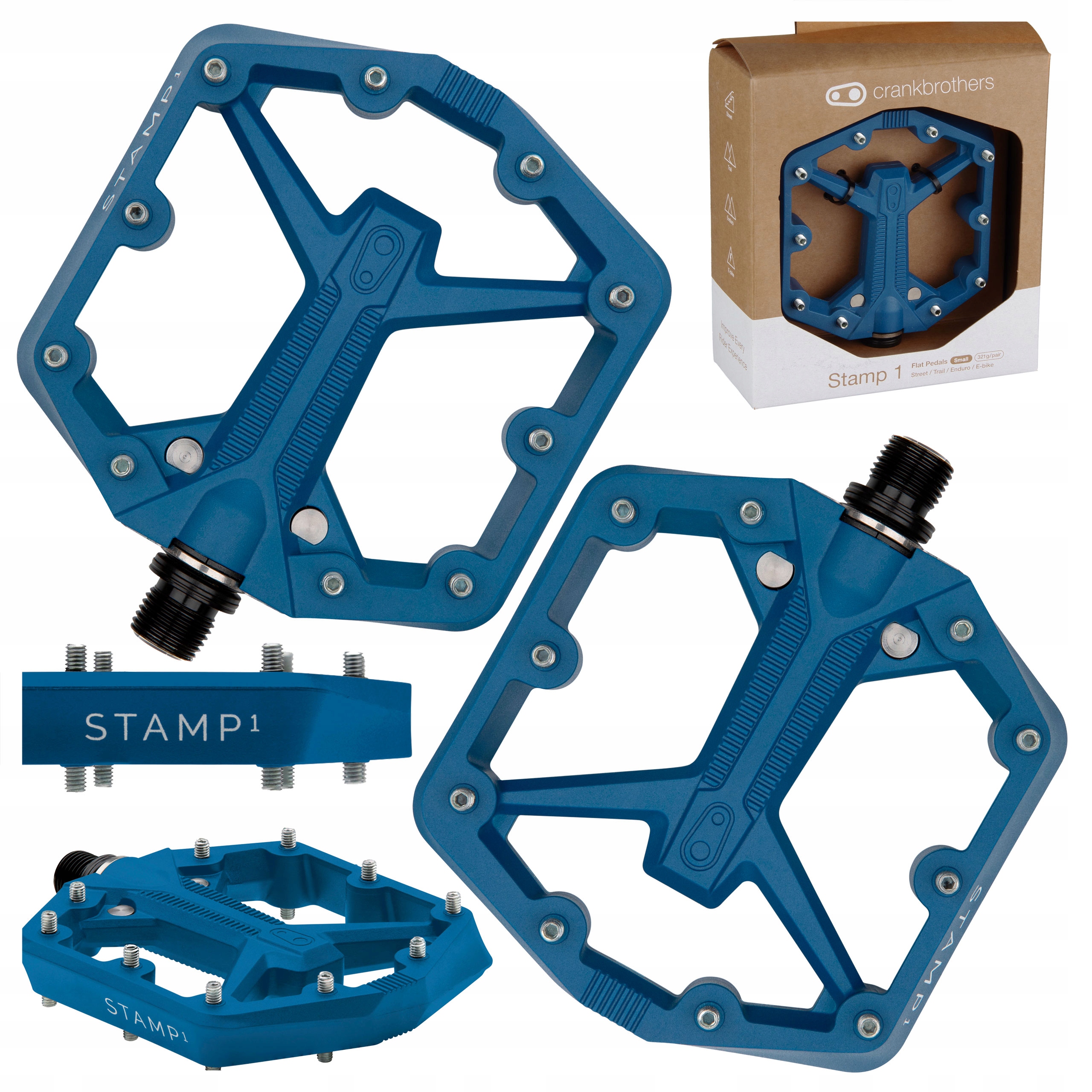 Pedały Rowerowe Crankbrothers Stamp 1 Small Gen 2 Platformowe Niebieskie