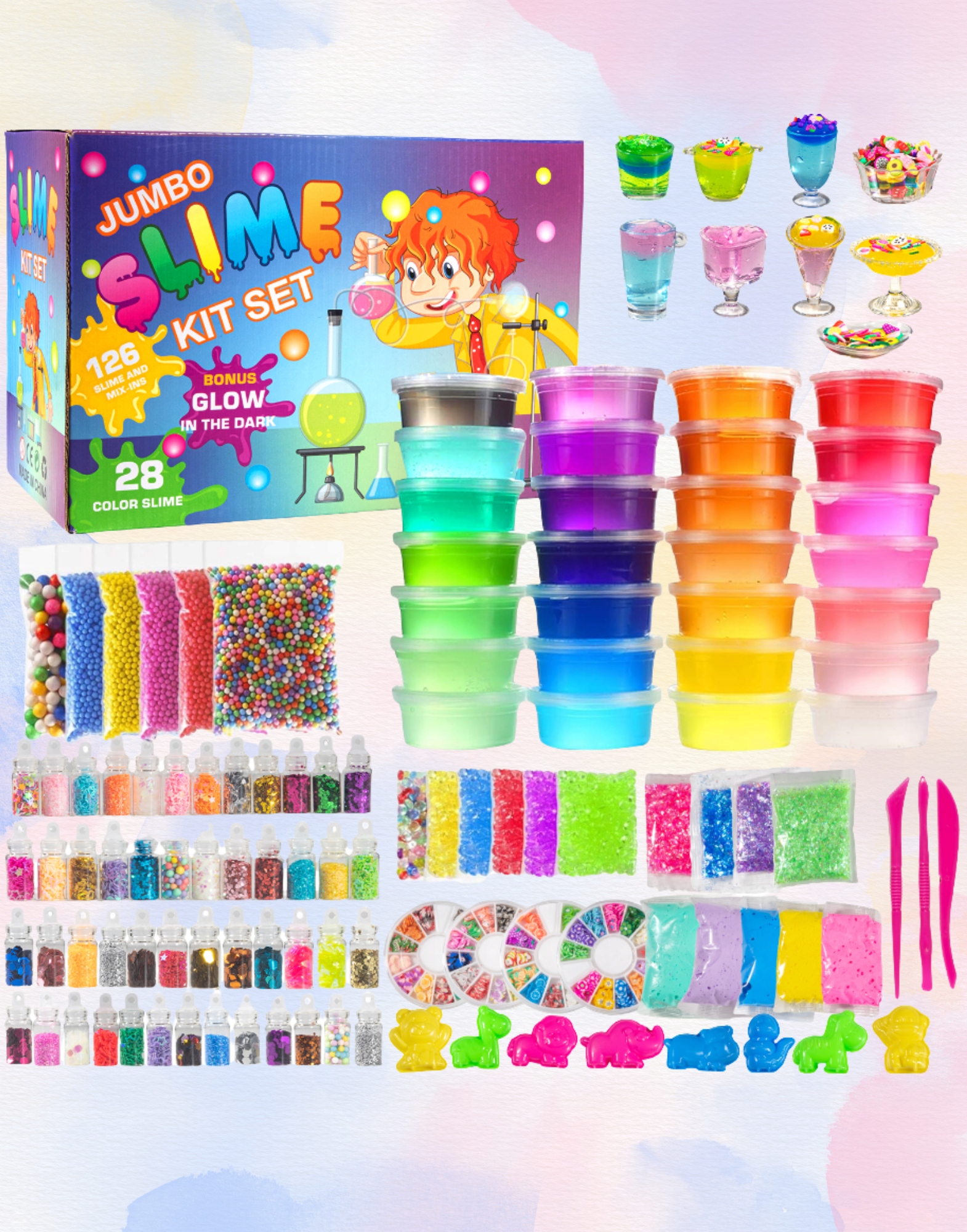 Duży zestaw do tworzenia slime RegMag dla dzieci 6+ – Zawartość zestawu