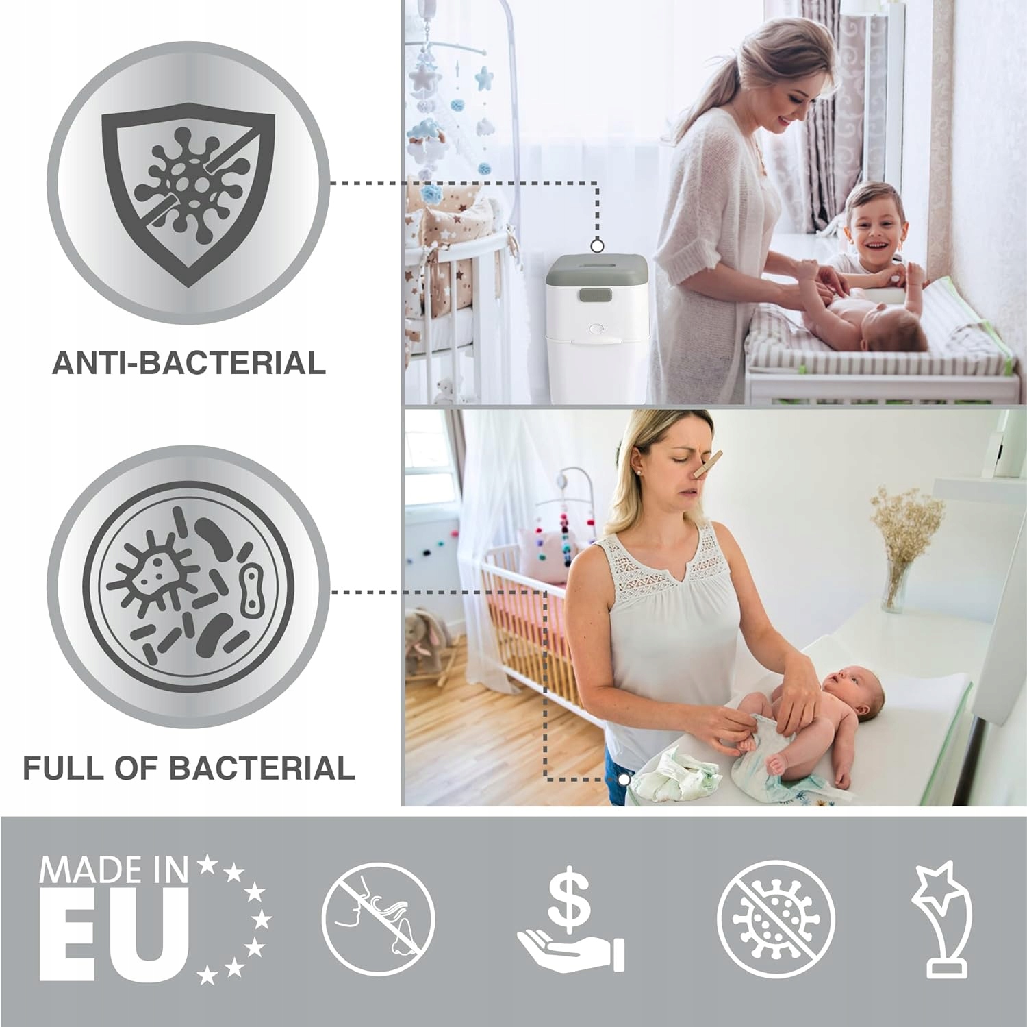 KOSZ POJEMNIK NA PIELUCHY + 12 wkłady GRATIS MEGA Marka bez marki