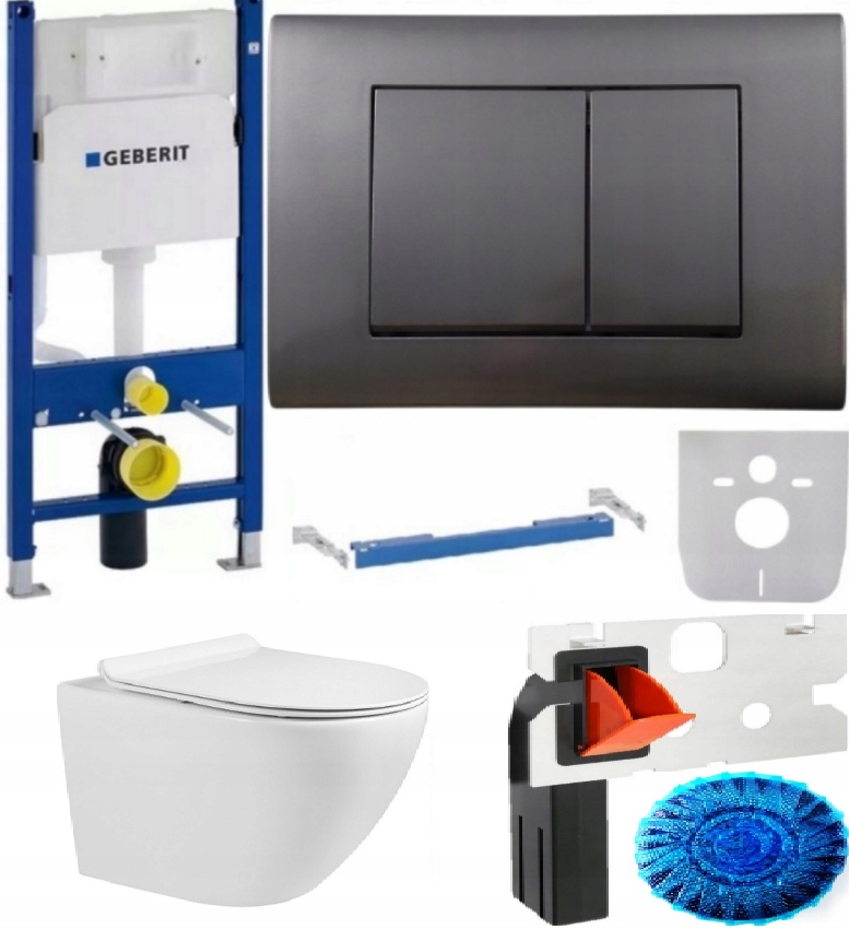 Stelaż Wc Geberit Duofix UP100 miska deska przycisk Alto Gun Metal Fresh