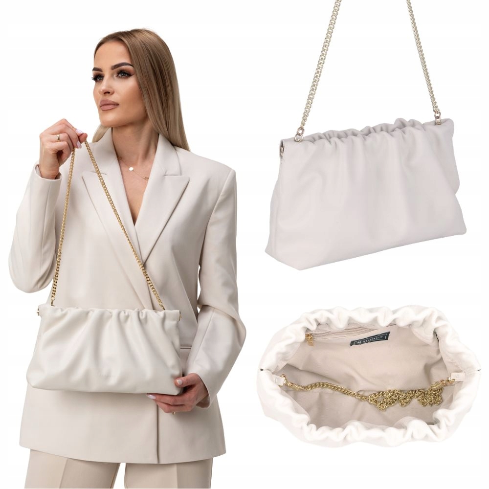 Wojewodzic Petite Grande dámská kožená kabelka krémová elegantní přes rameno