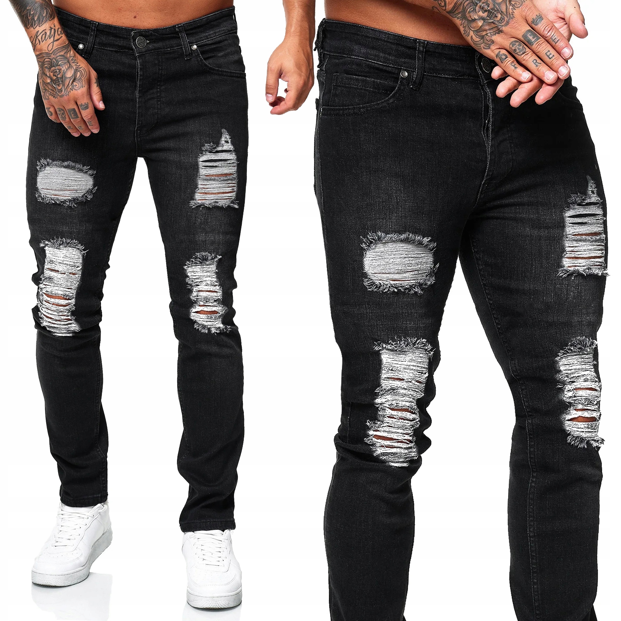 

Joggery Jeansy Spodnie Jeansowe Denim Poszarpane