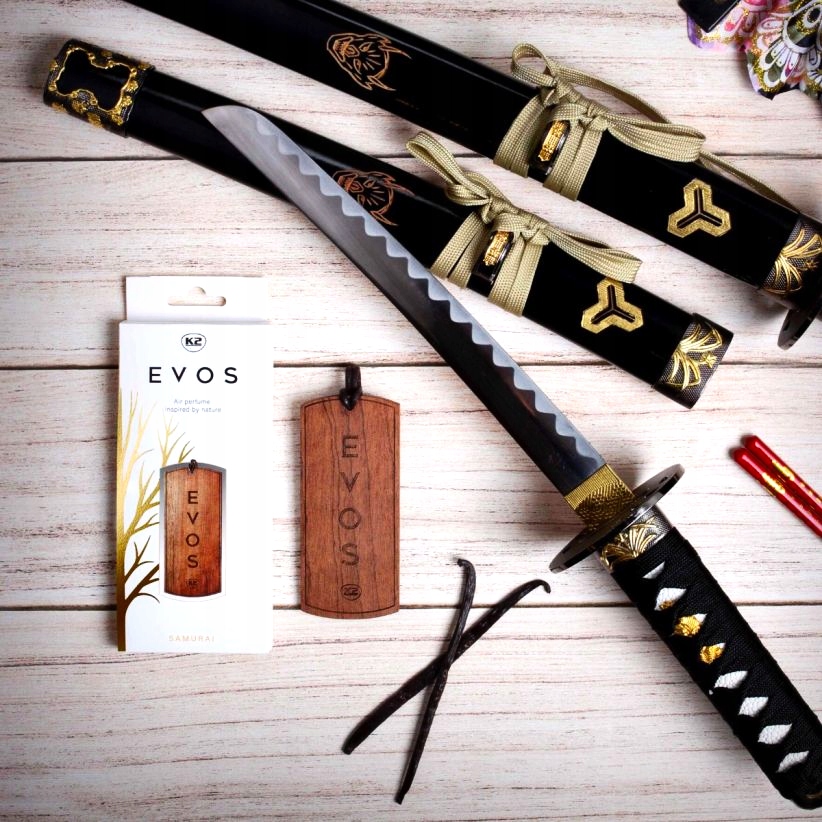 K2 EVOS SAMURAI ZAPACH ZAWIESZKA + PERFUMY DO SAMOCHODU AUTA SAMOCHODOWY Numer katalogowy producenta V052