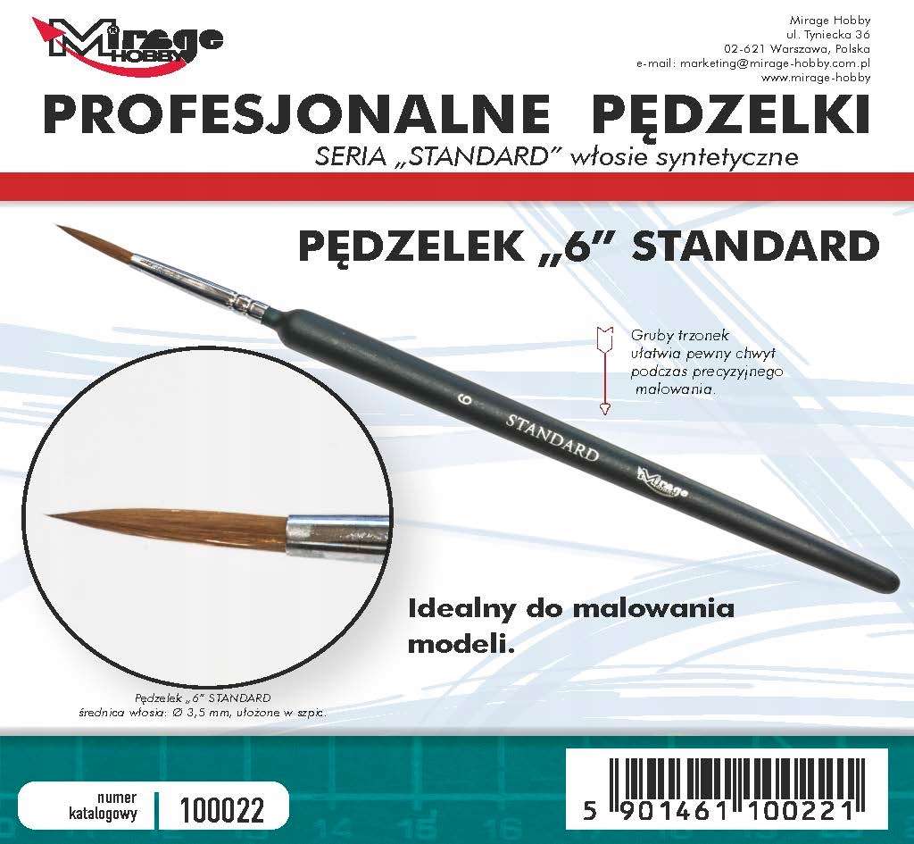 

Pędzel Mirage 100022 Standard nr 6 (syntetyczne)
